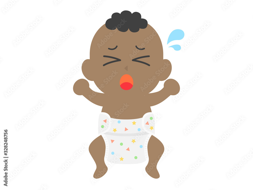 黒人の赤ちゃんのイラスト