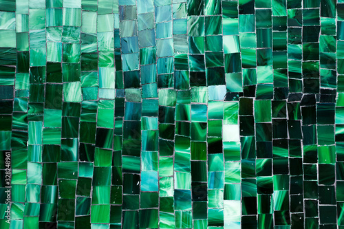 Gradient green mosaic bathroom tiles photo