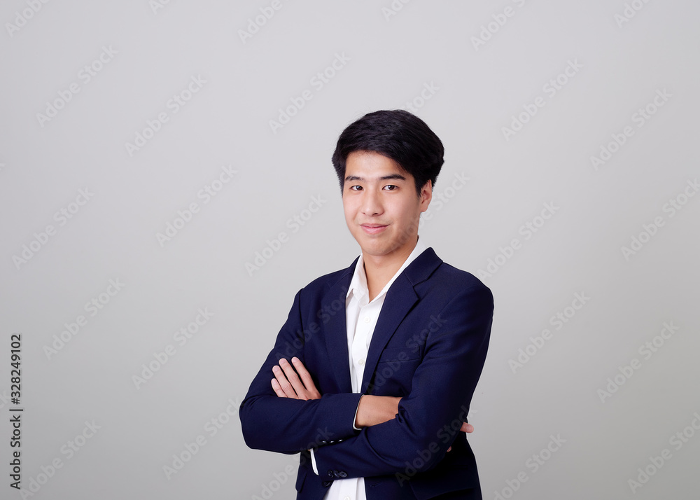 Young Asian businessman on white Young Asian businessman on white