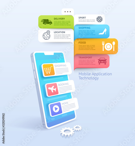 Mobile application technology vector illustrations.