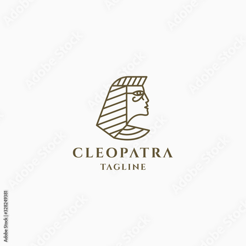 Queen Cleopatra logo design template 