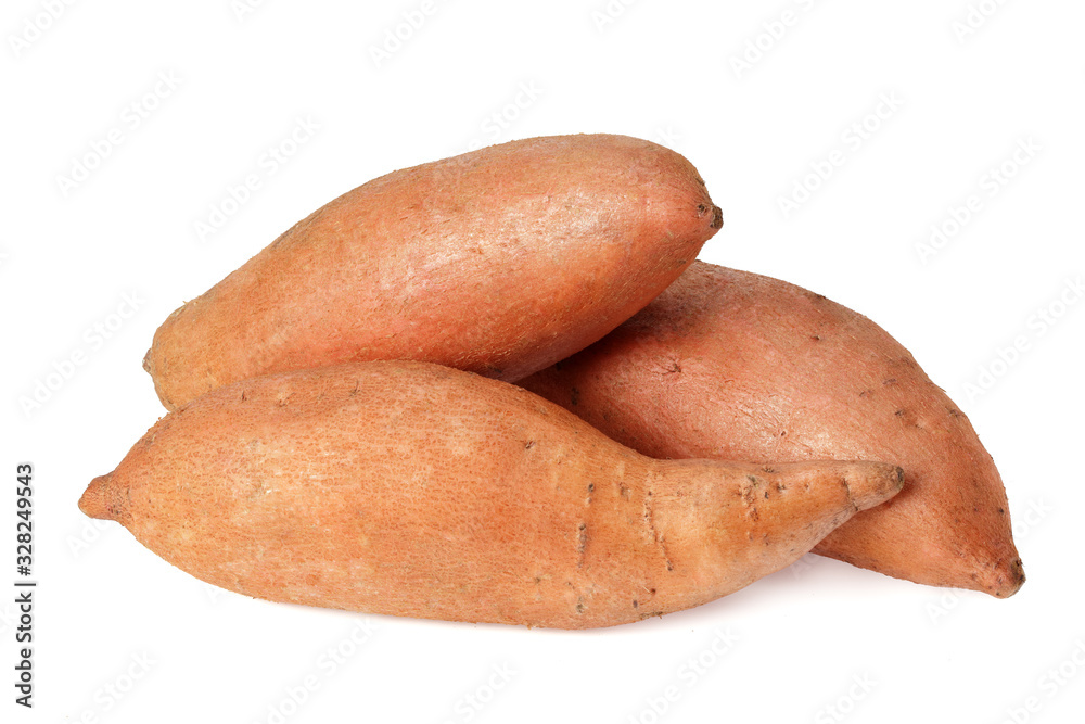 Sweet potatoes isolated on a white background Sweet potatoes isolated on a white background