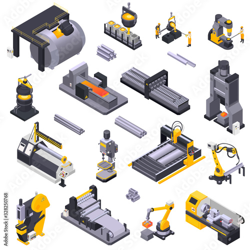 Metal Industry Isometric Set