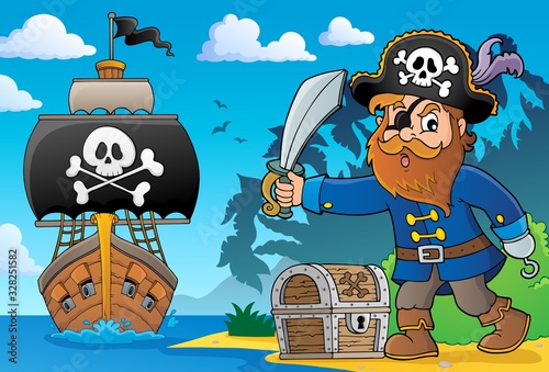 Pirate holding sabre theme 2