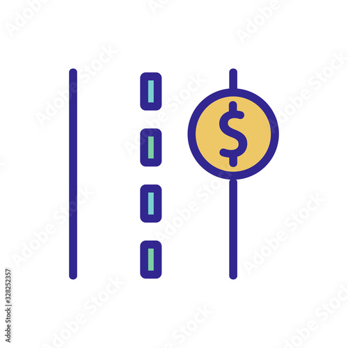 toll road icon vector. Thin line sign. Isolated contour symbol illustration