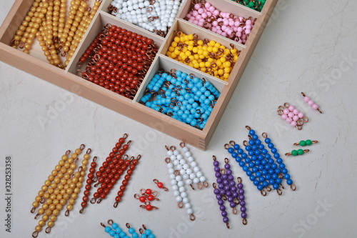 stairs made of colored beads