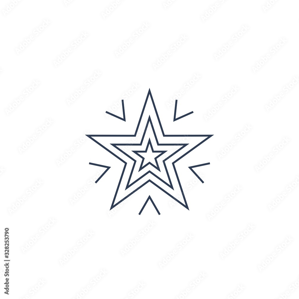 Star, arrow pointers. Stock actions. Vector linear icon isolated on white background.
