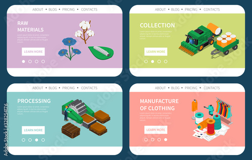 Textile Industry Isometric Website 