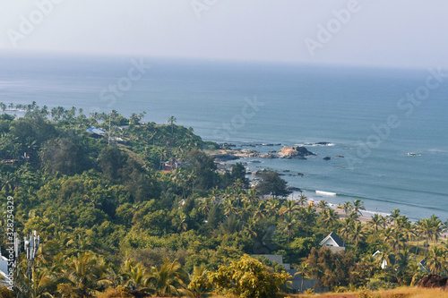 view of the goa beach from top of the mountain