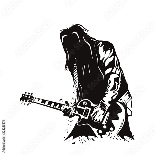 Metal / Rock guitarist character black shillouete illustration