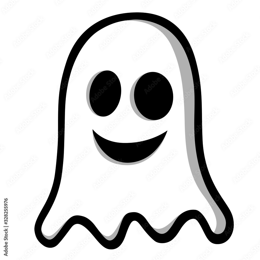 Cute cartoon ghost vector illustration isolated on white background Cute cartoon ghost vector illustration isolated on white background