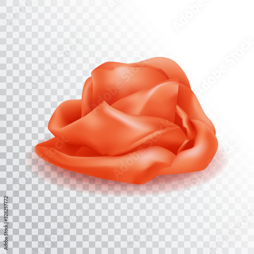 Isolated realistic pickled ginger rose