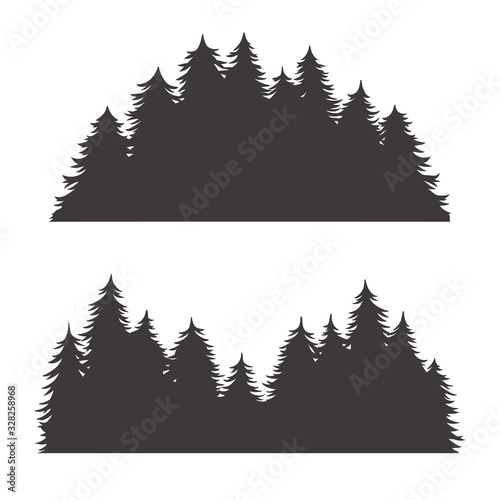 Forest silhouette for emblem and logo nature theme