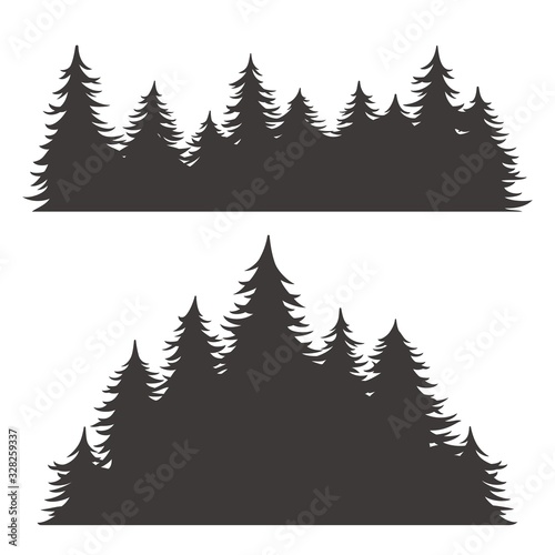Forest silhouette for emblem and logo nature theme