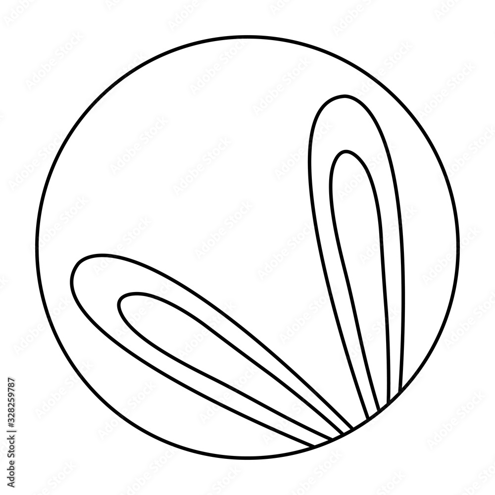 cute ears of rabbit in frame circular isolated icon vector illustration design cute ears of rabbit in frame circular isolated icon vector illustration design