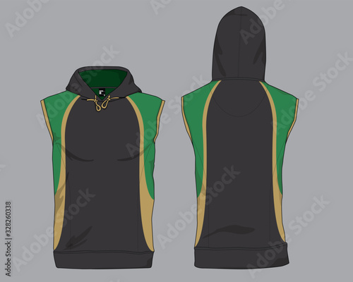 Jersey uniform sports template Hoodie sleeveless vector