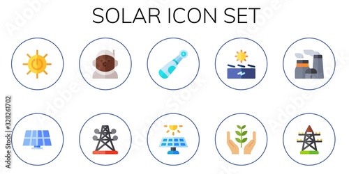 Modern Simple Set of solar Vector flat Icons