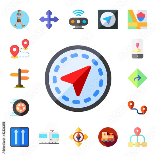 Modern Simple Set of route Vector flat Icons