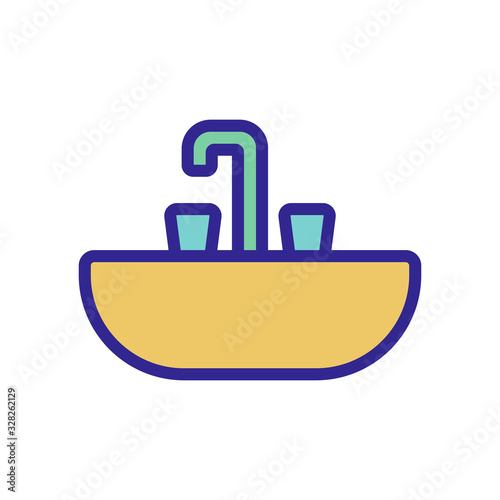 Sink icon vector. Thin line sign. Isolated contour symbol illustration