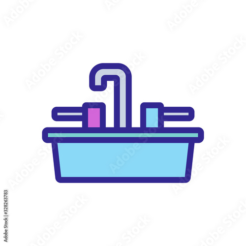 Sink icon vector. Thin line sign. Isolated contour symbol illustration