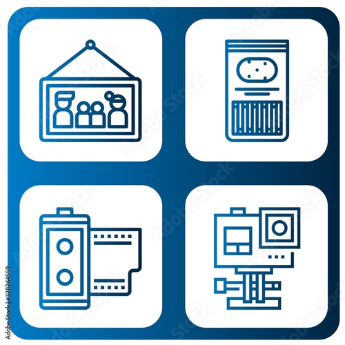 photography simple icons set