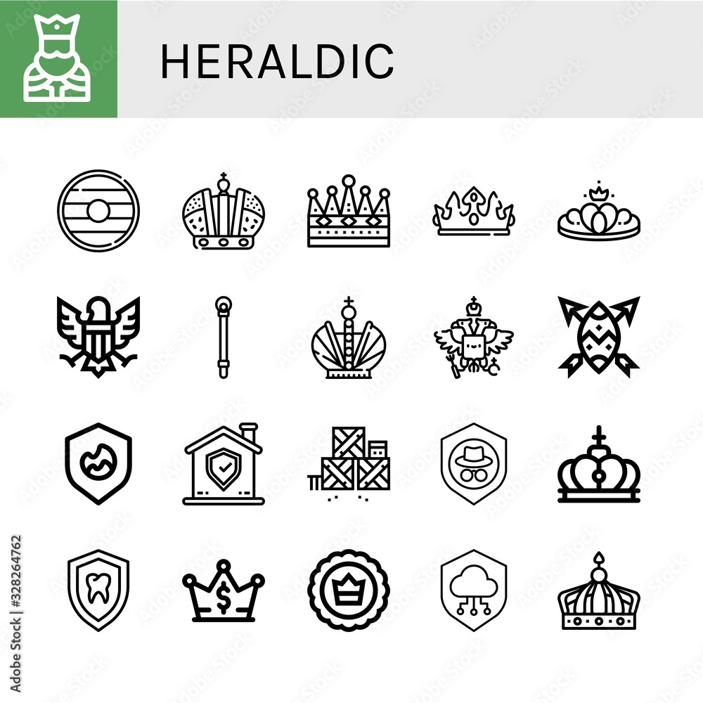 Set of heraldic icons