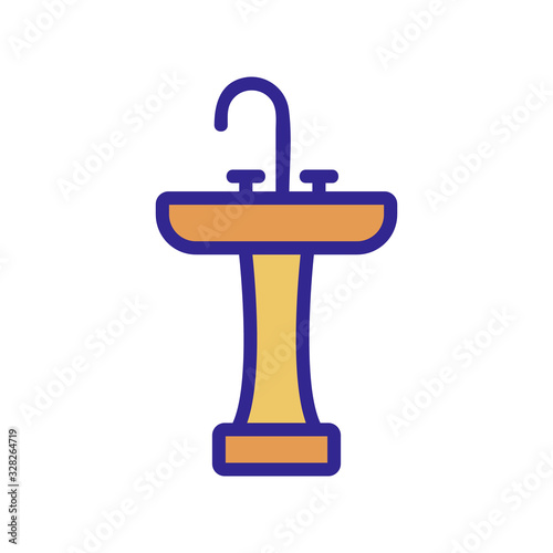 Sink icon vector. Thin line sign. Isolated contour symbol illustration