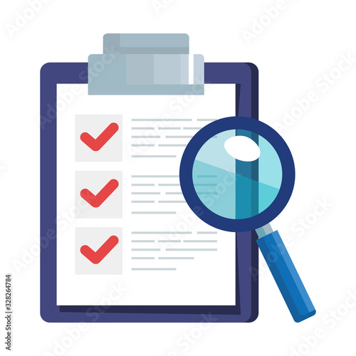 list document and lupe design, Delivery logistics transportation shipping service warehouse industry and global theme Vector illustration