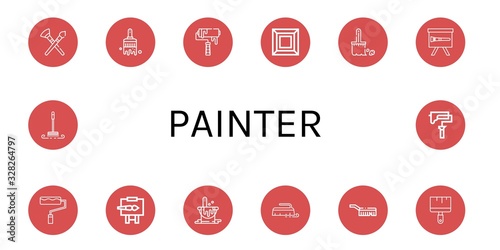 Set of painter icons