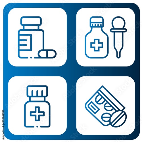 aspirin simple icons set