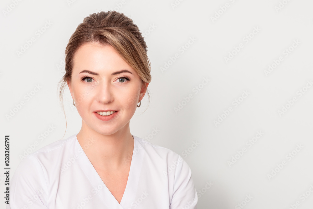 Portrait of woman cosmetologist.