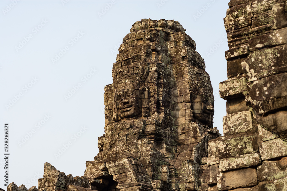 Bayon temple carvings in Angkor Thom 