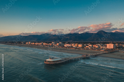 Lido di Camaiore, vista aerea del pontile pedonale photo