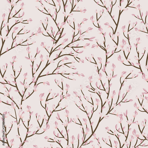 Floral seamless pattern with soft pink flowers on background. illustration for textile, print, wallpapers, wrapping.