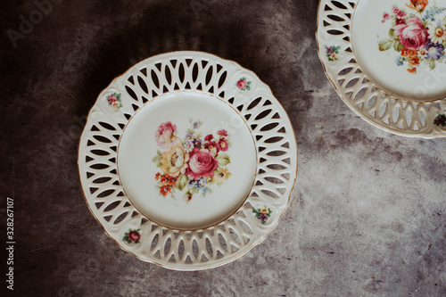 Still life of antique vintage porcelain