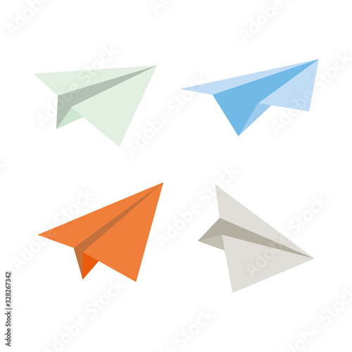 Free Download paper airplane  vector illustration. white background - GFXLoad