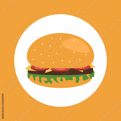 Hamburger icon illustration design vector with salad