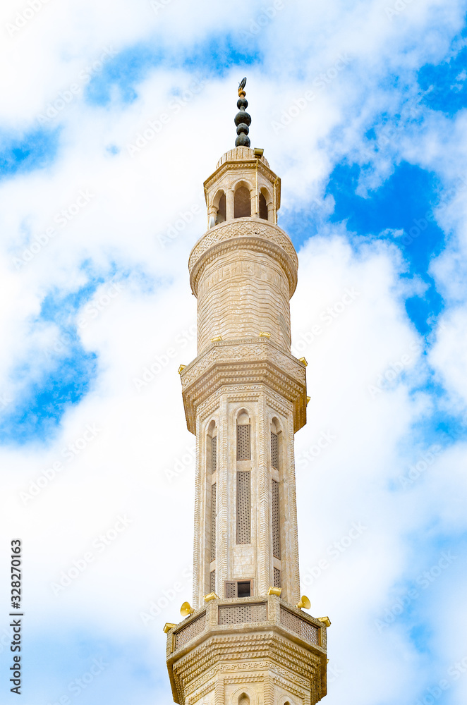 Architectural elements of Mosque El Mustafa in Sharm El Sheikh.