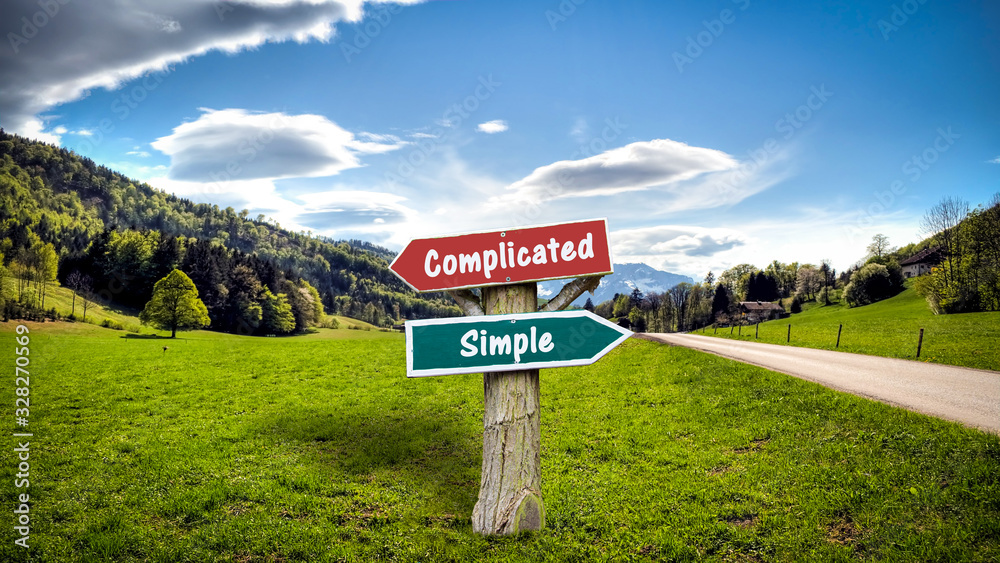 Street Sign Simple versus Complicated Street Sign Simple versus Complicated