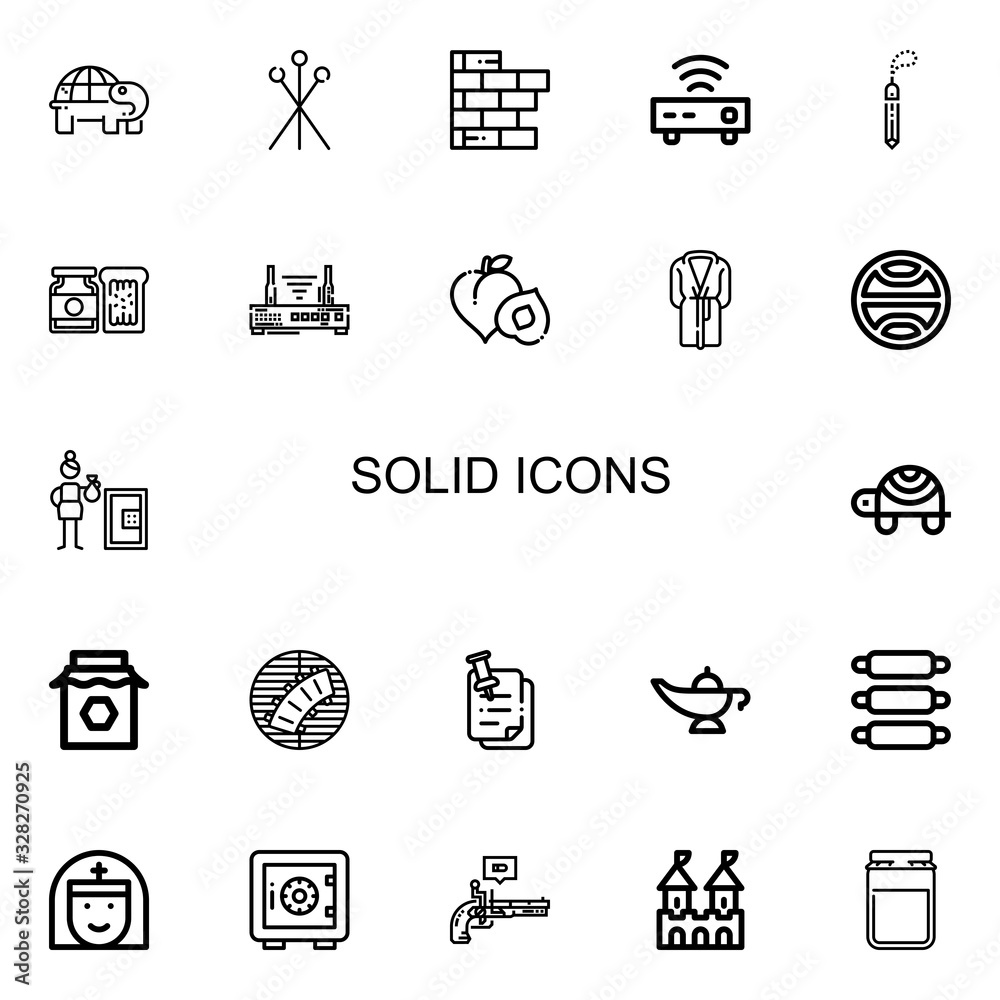 Editable 22 solid icons for web and mobile