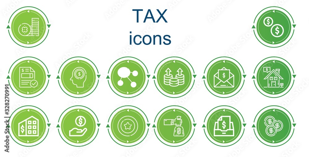 Editable 14 tax icons for web and mobile Editable 14 tax icons for web and mobile