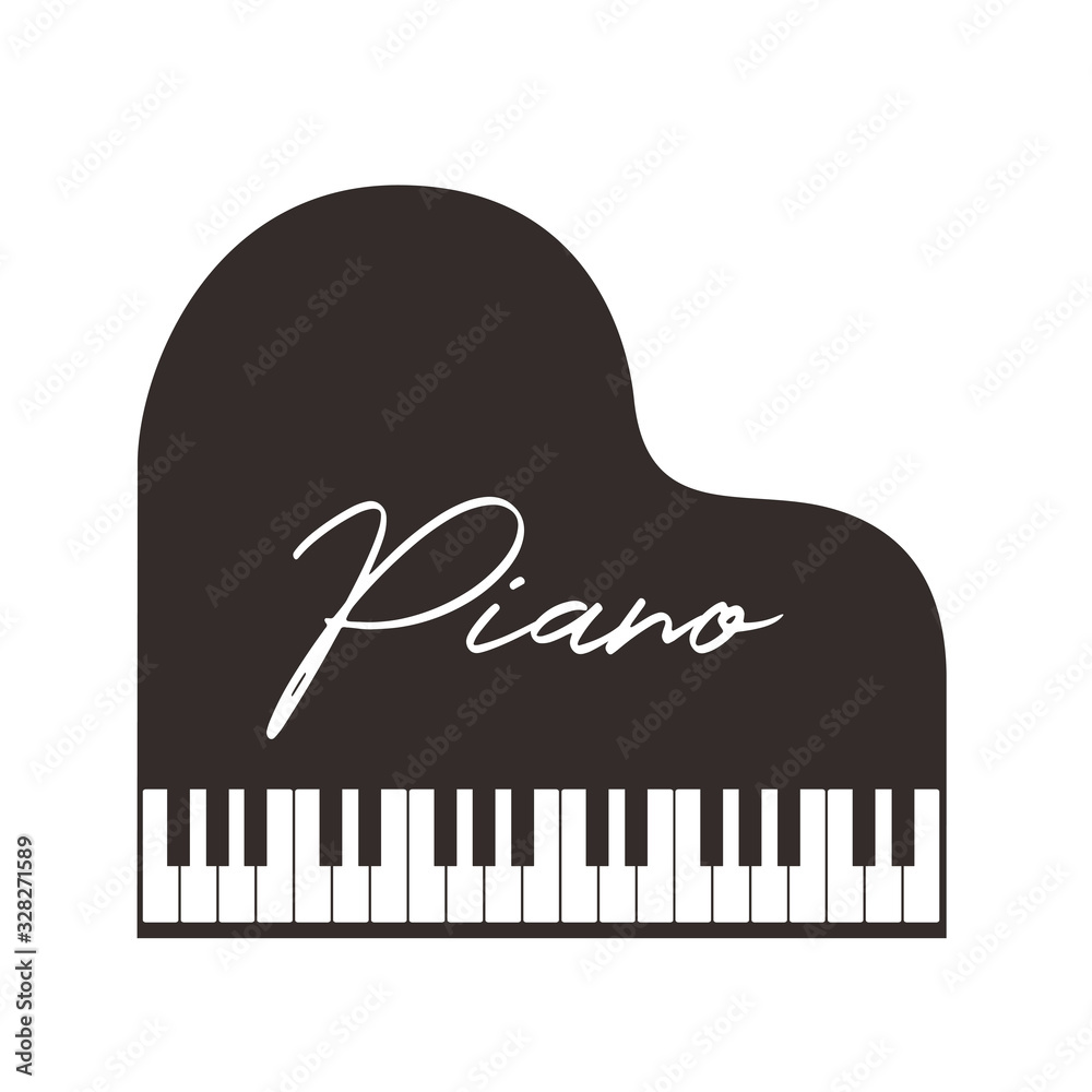 ピアノ発表会や看板 音楽イベントに使えるグランドピアノのおしゃれなシルエット素材 Stock Vector Adobe Stock