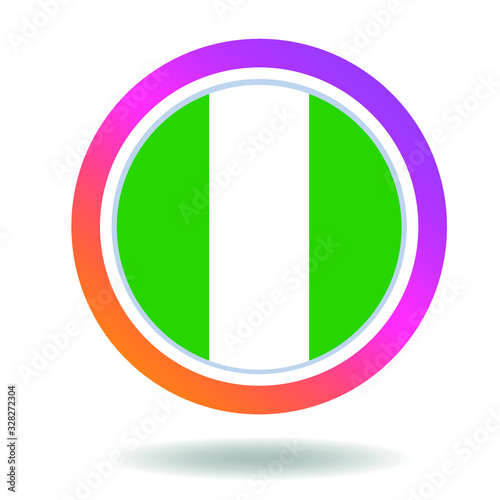 Flag of nigeria. Round icon for social networks. Ideal for bloggers. Bright design. Vector Free Download Flag of nigeria. Round icon for social networks. Ideal for bloggers. Bright design. Vector - GFXLoad