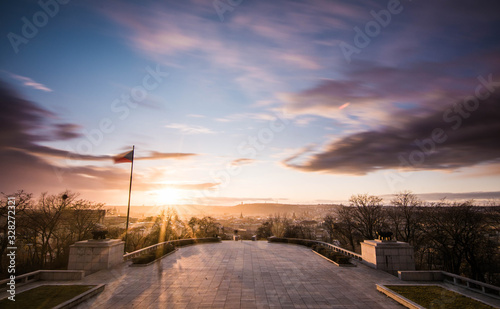 Photography Prague from Vítkov at sunset