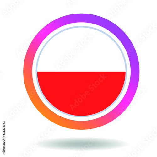 Free Download Flag of poland. Round icon for social networks. Ideal for bloggers. Bright design. Vector - GFXLoad