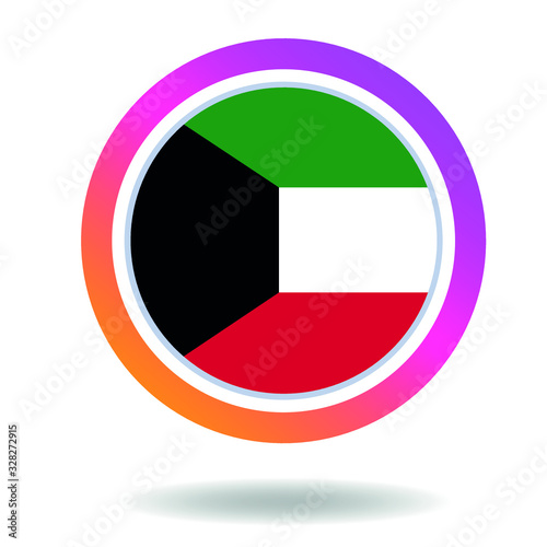 Flag of kuwait. Round icon for social networks. Ideal for bloggers. Bright design. Vector Free Download Flag of kuwait. Round icon for social networks. Ideal for bloggers. Bright design. Vector - GFXLoad
