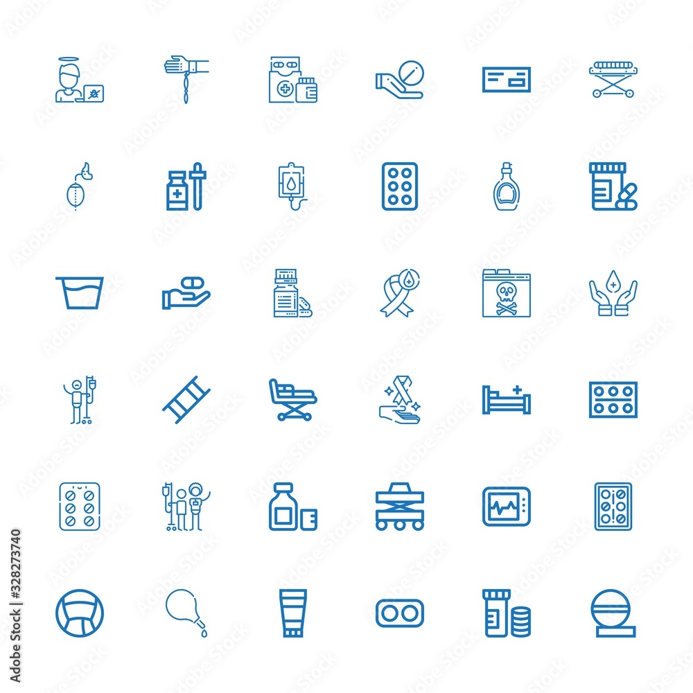 Editable 36 illness icons for web and mobile