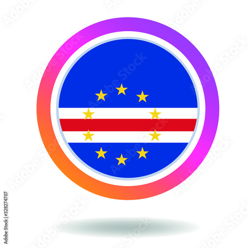 Free Download Flag of cape verde. Round icon for social networks. Ideal for bloggers. Bright design. Vector - GFXLoad