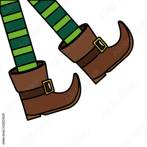 leprechaun legs with boots isolated icon vector illustration designicon