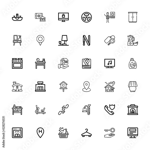 Editable 36 home icons for web and mobile
